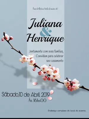 Convite de Casamento Floral Delicado para Editar Online