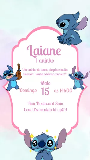 Stitch Birthday Invitation – Static – Gisele