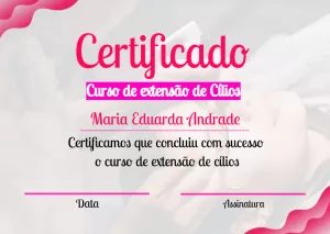 Certificado Lash Designer Profissional para Editar Online