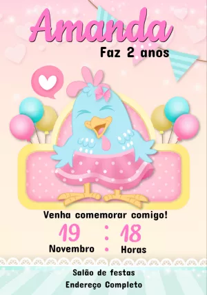 Galinha Pintadinha生日邀请函 – 静态 – Montando a Sua Festa Oficial