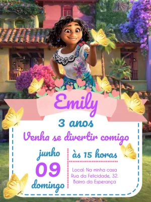 Convite Aniversário Encanto com a Mirabel para Editar Online