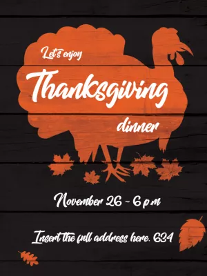 Rustic Thanksgiving Dinner Invitation to Edit Online