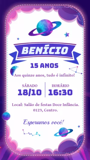 Invito di compleanno Astronauta – Statico – Idesign Personalizados