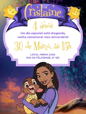 Convite Aniversário Wish o Poder dos Desejos para Editar Online