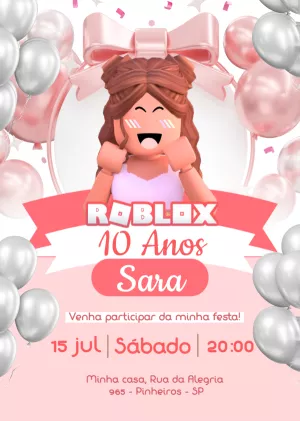 Invito di compleanno Roblox – Statico – Myanne Figueiredo