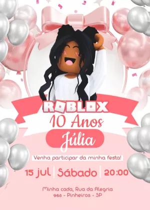 Invito di compleanno Roblox – Statico – Myanne Figueiredo