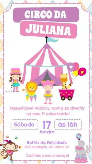 Circus Birthday Invitation – Static – Felicity Artes
