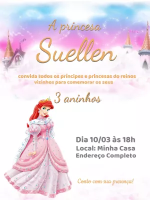 Invitación de cumpleaños La Sirenita – Estático – Jonathan Fiuza