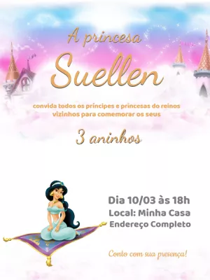 Invitación de cumpleaños Princesas – Estático – Jonathan Fiuza
