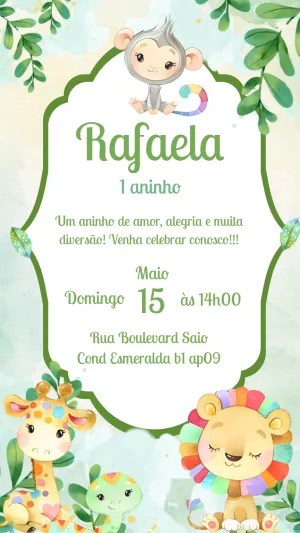 Safari Birthday Invitation – Static – Gisele