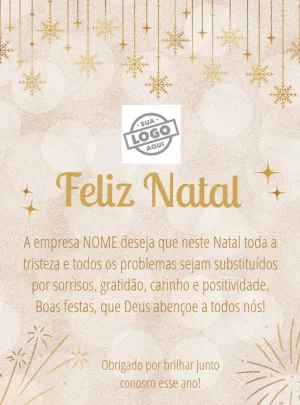 Cartão de Feliz Natal Corporativo Dourado para Editar Online