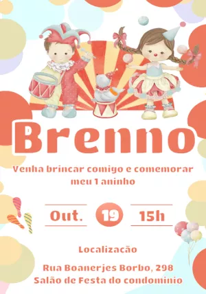 Circus Birthday Invitation – Static – Gisele