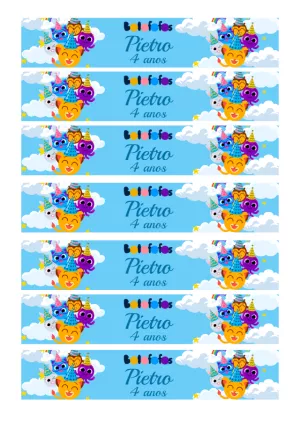 Rótulo de Garrafa Bolofofos para Aniversário para Editar Online