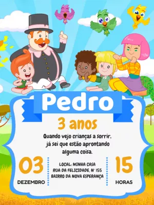Convite de Aniversário Mundo Bita para Editar Online