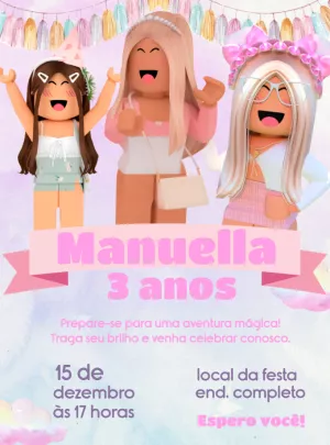 Invito di compleanno Roblox – Statico – Decore Arte