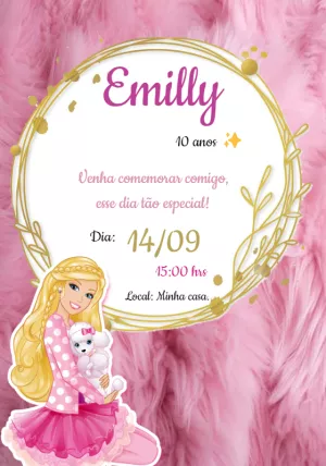 Invitación de cumpleaños Barbie – Estático – JANIS