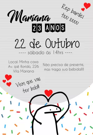 Convite de Aniversário Meme Flork para Editar Online