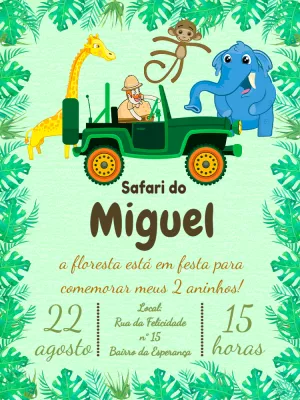 Safari Birthday Invitation – Static – Pedro Henrique