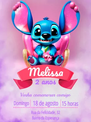 Stitch Birthday Invitation – Static – Pedro Henrique