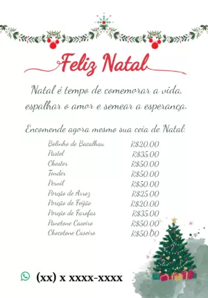 Cardápio de Natal Editável Online para sua Ceia Especial
