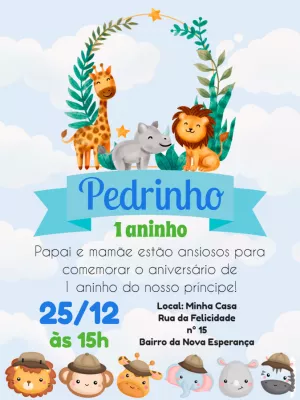 Safari Birthday Invitation – Static – Pedro Henrique