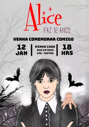 Invito di compleanno Mercoledì – Statico – Jotta