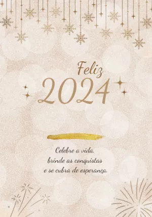 Cartão de Ano Novo Dourado e Elegante para Editar Online