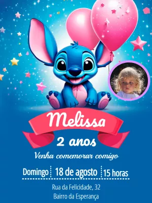 Stitch Birthday Invitation – Static – Pedro Henrique