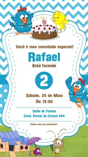 Galinha Pintadinha Birthday Invitation – Static – Gisele