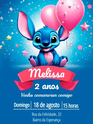 Invitación de cumpleaños Stitch – Estático – Pedro Henrique