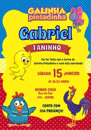 Galinha Pintadinha生日邀请函 – 静态 – Jotta