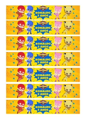 Rótulo de Garrafa Os Aventureiros para Aniversário Editável