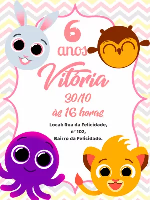Invitación de cumpleaños Bolofofos – Estático – Pedro Henrique