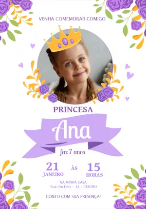 Invitación de cumpleaños Princesas – Estático – Jotta