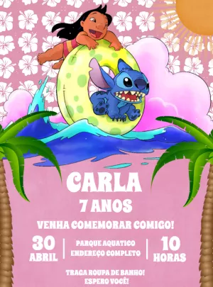 Invitación de cumpleaños Stitch – Estático – Decore Arte