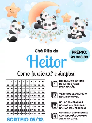 迎婴派对抽奖卡 – 静态 – Pedro Henrique