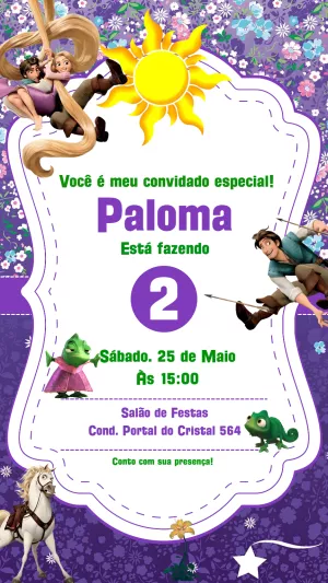 Invito di compleanno Rapunzel – Statico – Gisele