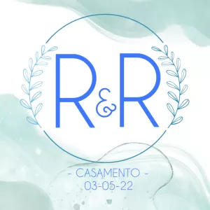 Logo Monograma de Casamento com Folhas para Editar Online