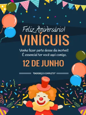 Invitation d'anniversaire Cirque – Statique – Wolf Designer