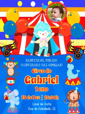 Circus Birthday Invitation – Static – Pedro Henrique