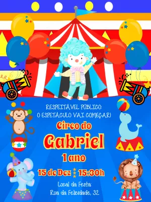 Circus Birthday Invitation – Static – Pedro Henrique