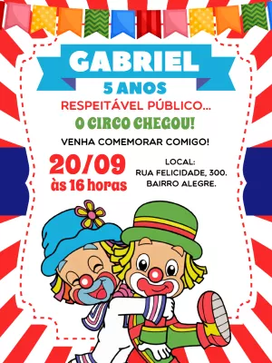 Convite de Aniversário Patati Patatá para Editar e Enviar