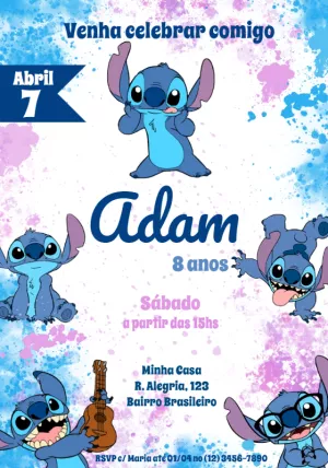 Stitch Birthday Invitation – Static – Julia B