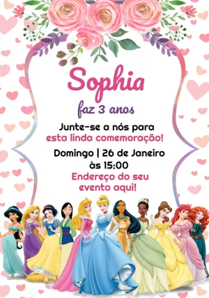 Invito di compleanno Principesse – Statico – Artes da Babi
