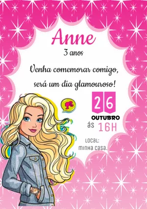 Invitación de cumpleaños Barbie – Estático – JANIS