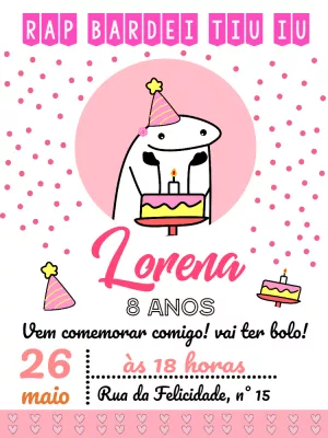 Convite de Aniversário Flork Meme para Editar Online