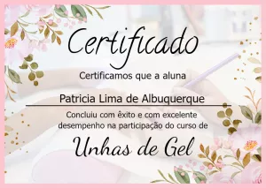 Certificado de Unhas de Gel Floral para Editar Online