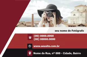 Cartão de Visita Fotógrafo Profissional para Editar Online