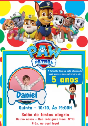 Invito di compleanno Paw Patrol – Statico – Wolf Designer