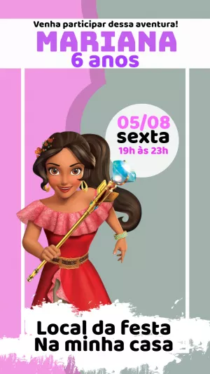 Invitación de cumpleaños Princesas – Estático – Waguinho
